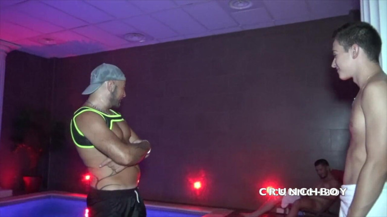 The official French bareback channel: Sexy discreet young guy fucked raw in a sauna by...