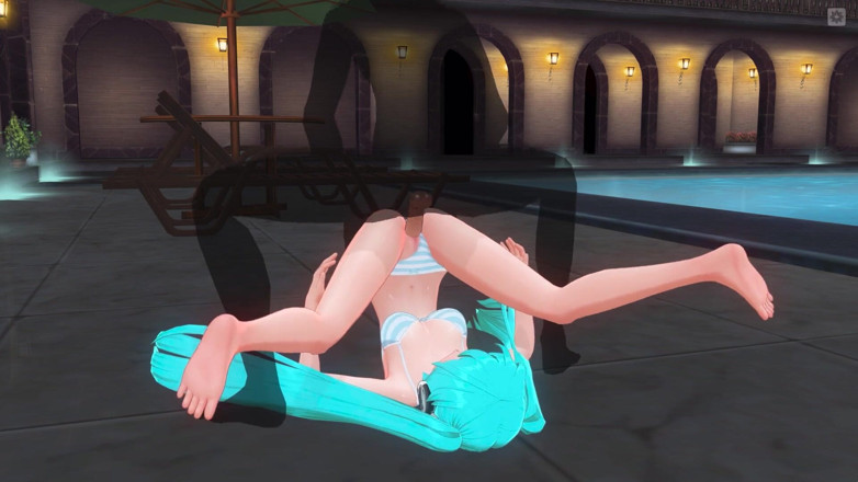H3DC: 3D Hentai. Miku pussyfucked by the pool