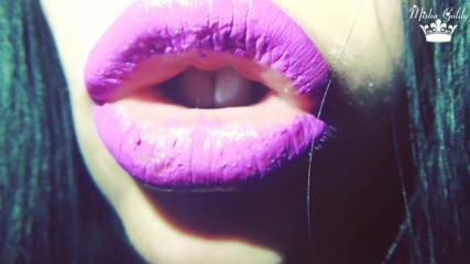 Goddess Misha Goldy: Purple glossy lips