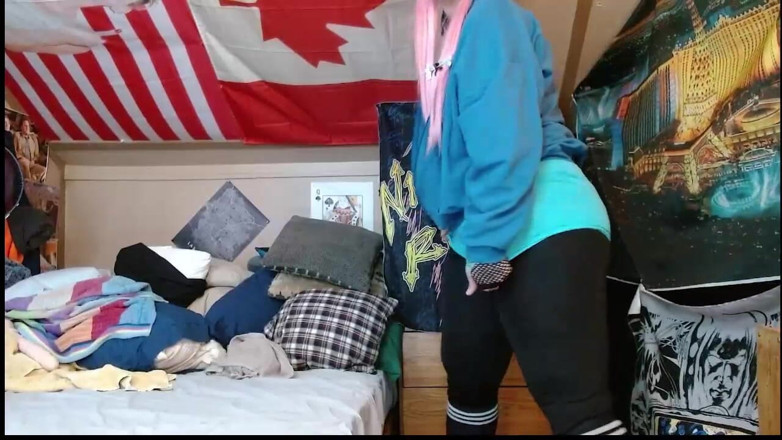 CosmicJones88: Chubby Sissy Having Fun Stripping Down and Showing off Her...