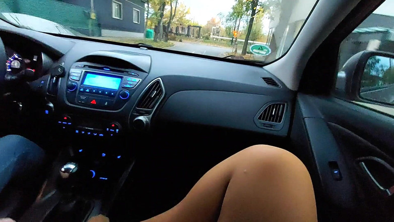 Step Mommy: Sexy Legs Stepmom Gives Stepson a Footjob While Driving