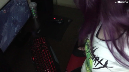 Afemeria: While favorite gamer girl plays guy fucks her big sex...