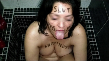 Toilet Mommy: Body writing stepmom take hot piss