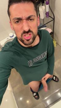 Hot Stepdaddy Jerking off in Bathroom