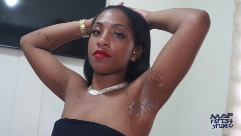 MAF fetish studio: Licking and Cum in Submissive Ebony Armpit