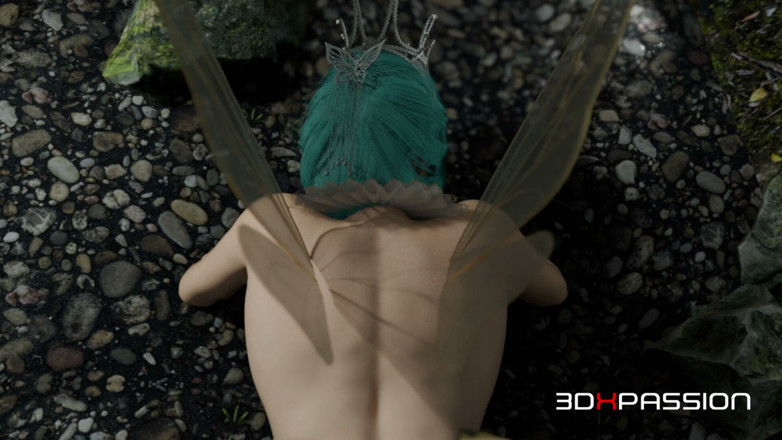 3dxpassion-transgender: Futa Orc Fucks Hard Fairy in the Forest - Blowjob, Deepthroat &amp;...
