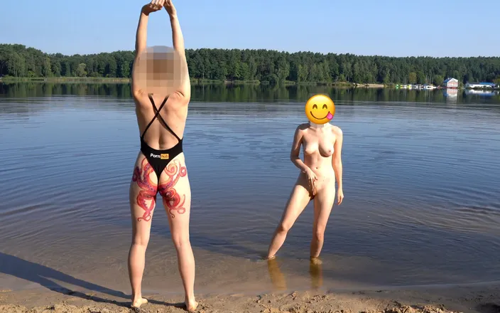 PantiesQueen: Nudist Girl Goes Skinny Dipping in a Beach