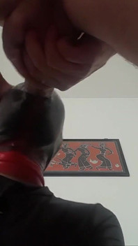 Laura is gagged with a lips mouth gag, throath fucked for long time and swallows cum