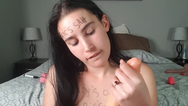 domslutfucker: Chubby Slut Gives Sissy Boy Toy Anal Masturbation Play and...