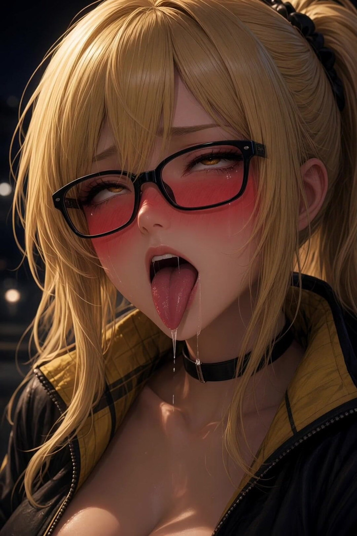 Wertstofsamler: Anime Gaming Cosplay Blonde Di Bangku Di Belakang Fairgrounds