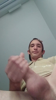 Young Guy Jerks off His Big Cock and Cums