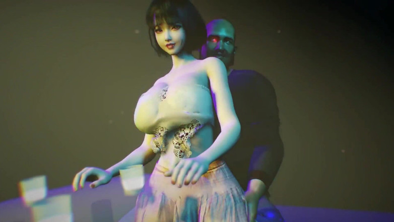 Why fuck so hard: 3D 大胸部日本妻子在酒吧与陌生人出轨