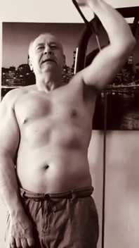 Fit Old Man Masturbating After Workout