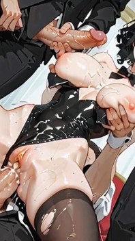 Quente jovem hardcore fodida em gangbang buceta