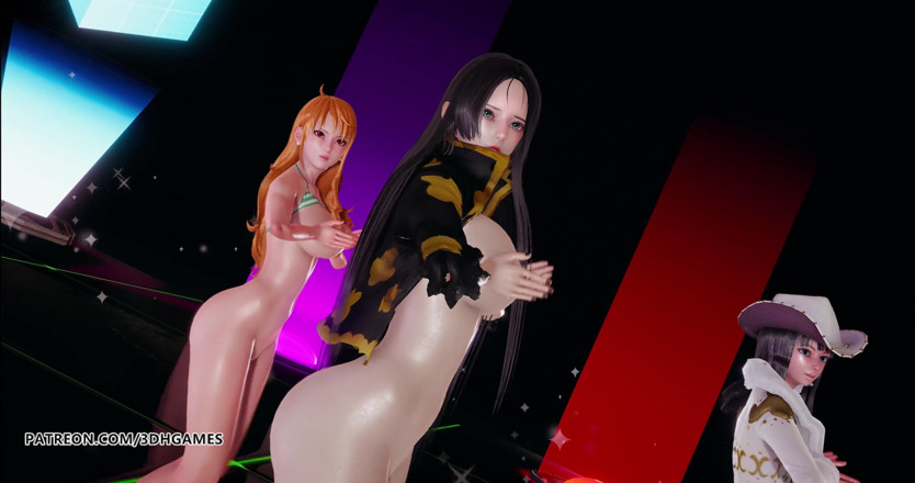 3D-Hentai Games: Hari Awek - Tarian Bogel Boa Hancock, Nami, Nico Robin, tarian...