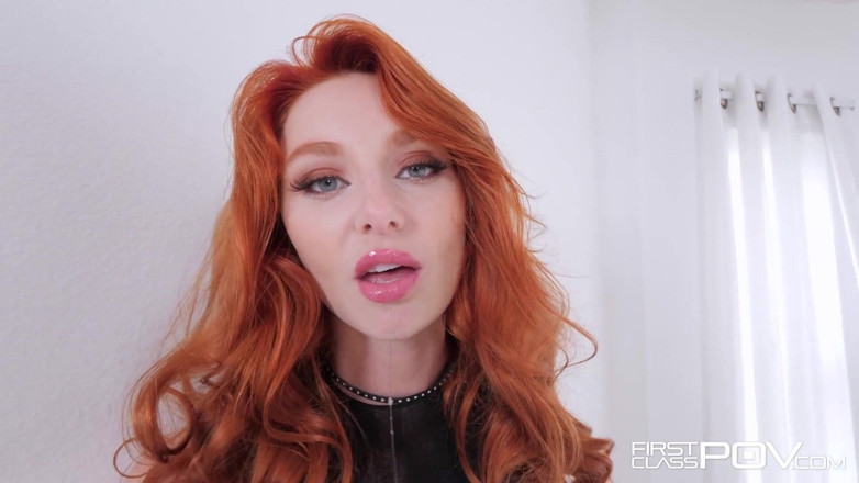 First Class POV: Stunning redhead Lacy Lennon tight pussy stretching POV