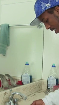 Big ass black girl gets fucked in bathroom