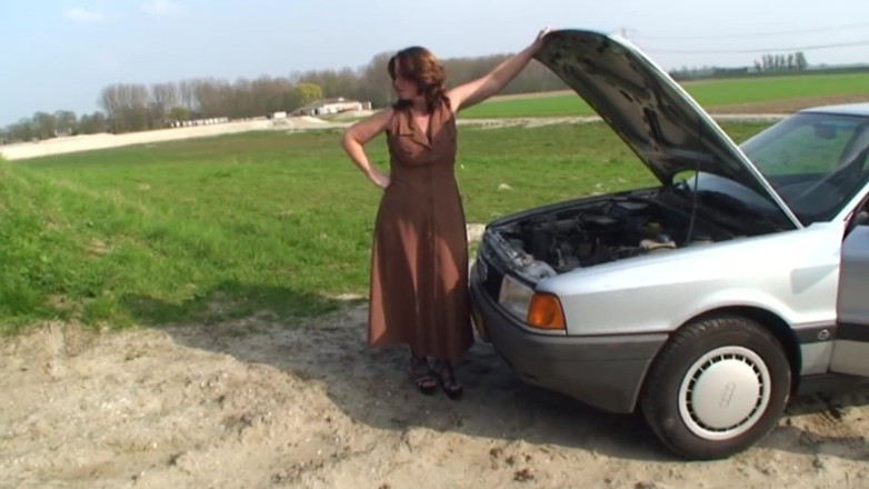 Mature Climax - 100% Mature Videos: Big mature brunette in sexy outfit fucking outside