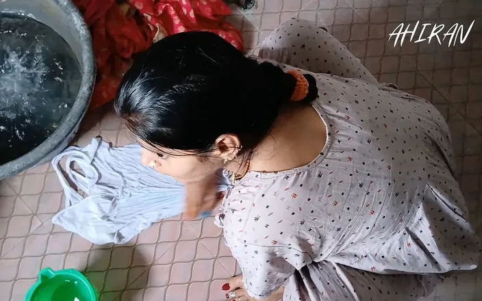 Aahan Ahiran: Young Stepbrother Wife Washing Clothes and Review Her Ass and...