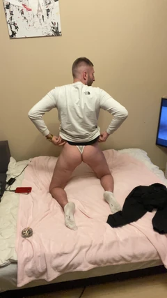 In His White Sexy Thong