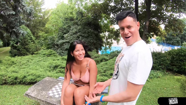 Immoral Live: Sugardaddy gibt 38 g natürliche college-mädchen mit riesigen titten einen creampie -...