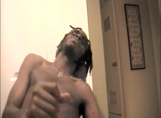 VOP Boys: Horny black dude jerking his big black cock