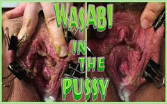 Wasabi paste ile amcık mastürbasyonu - yaramaz mazoşist