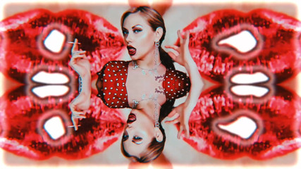 Goddess Misha Goldy: Smoking lipsoholia! LOOP!!!