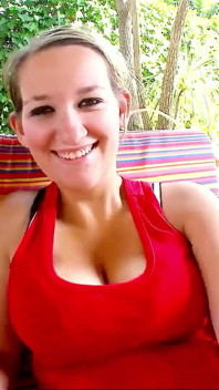 Blonde Milya with sagging tits gets fucked by stepbrother on holiday