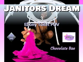 Ebony VR solos virtual reality adult films: Janitors Dream Vol. 3 - Extreme Ebony Squirting Toilet POV