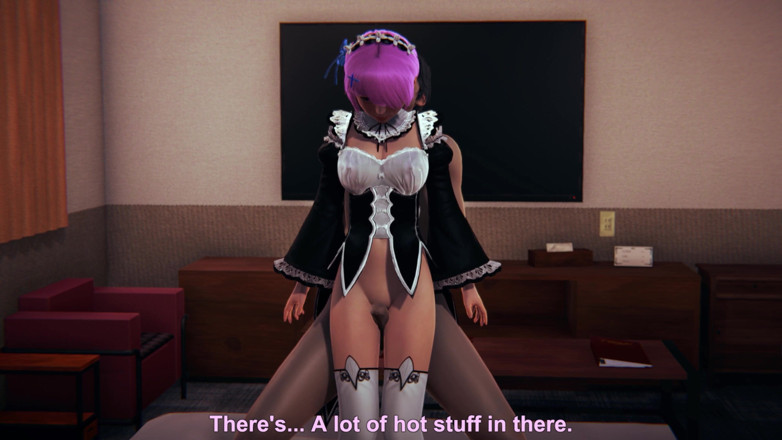 Waifu club 3D: Facet pociera kutasa cipką Rama i spuści