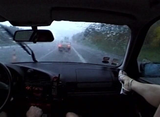 European Classics: Blonde babe with big juggs gives car blowjob before banging...