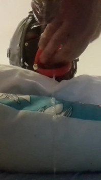 Laura throatfucked with a big lips gag has to swallow a huge load of cum