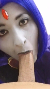 Raven Sucks on a Juicy Cock