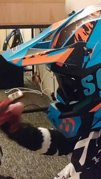 Motocross Guy Jerks off After Sex to His Partner