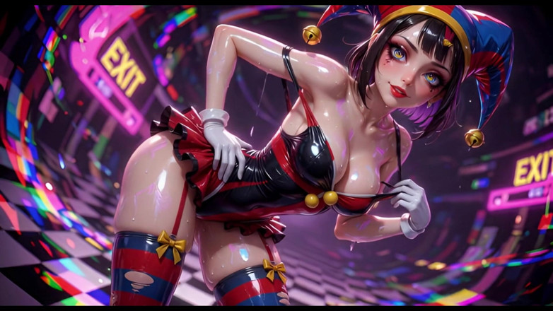 Ianimedia: Clownflicka täckt av tjock sperma - Ahegao &amp; Tit Play Kollektion