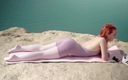 Sheryl X: Bir gölde yoga esnetme