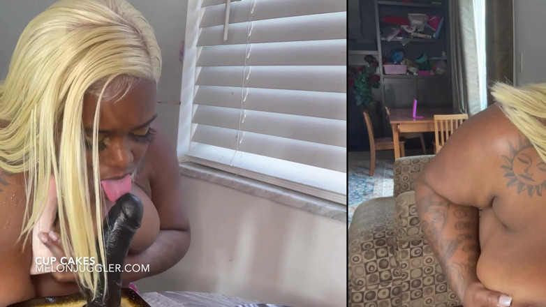 Big Bouncing Boobies: Big black tits Golden Aphrodite cupcakes kitchen fuck