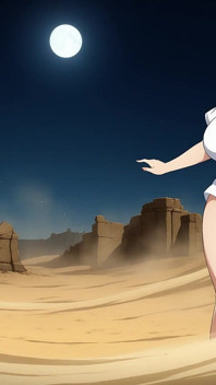 Dessin animé femmes dans Desert Ai