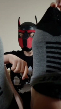 Playful Pup Tease Tickles Crotch Close
