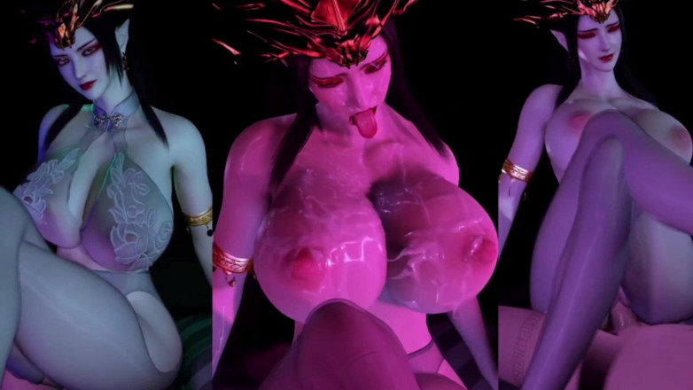Why fuck so hard: 3D Huge Bobs Slut Sitting on the Big Cock
