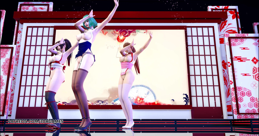 3D-Hentai Games: GigaReolEVO - striptiz uzależnień Mai Shiranui Tamaki Kasumi