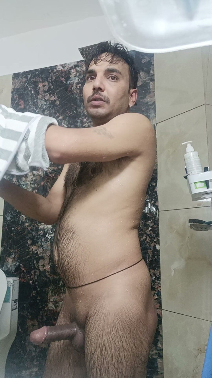 Rajasthani-old-lover: Indischer desi-mann sex und show, duschschuh und masturbation