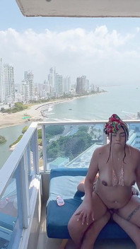 Horny Pregnant Woman Gets Fucked Hard on the Balcony