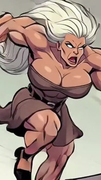 Ai mujeres atléticas en escenas de dibujos animados