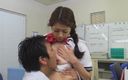 JAPAN IN LOVE: Одержимость кримпаем - 4_japanese девушка с косичками трахает ее волосатую киску в офисе