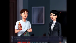 Summertime Saga - Johannes heeft Consuela geholpen met het vinden van een baan ... Roz... omething ... Johannes neukte Liu en haar man kwam binnen