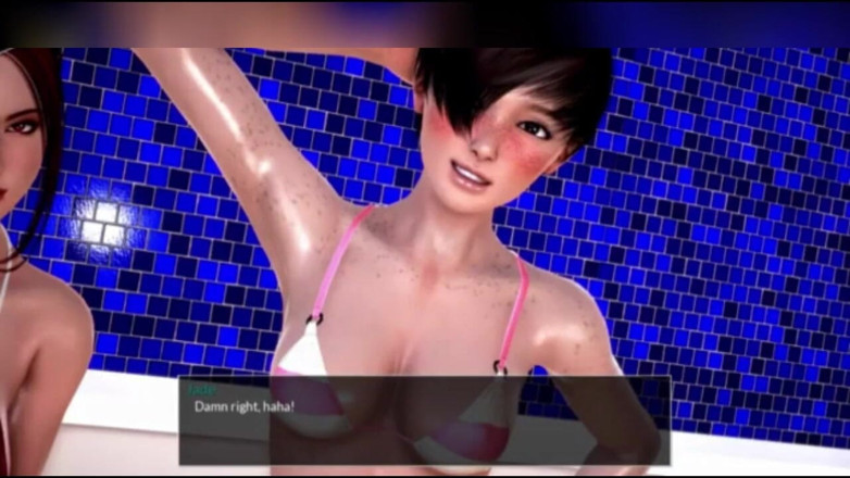 3DXXXTEEN2 Cartoon: Illusionary boobs for the girls' shower. 3D porn cartoon sex