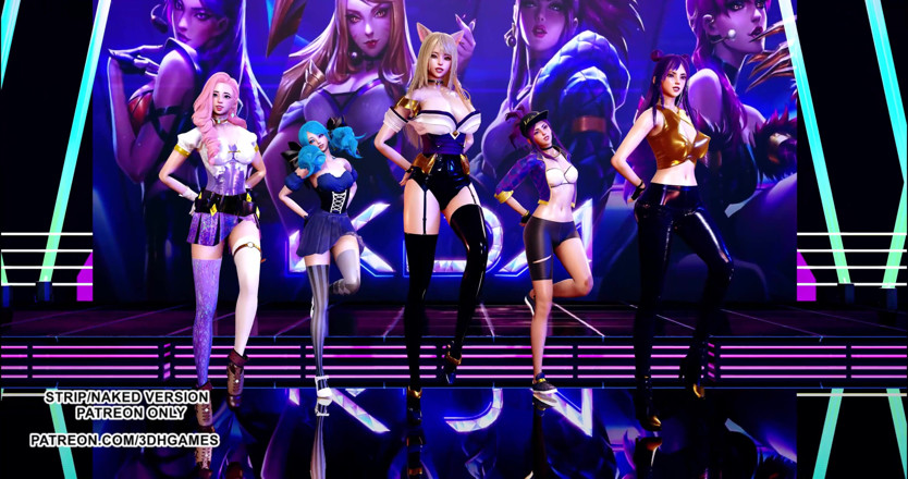3D-Hentai Games: Kız arkadaş - cam boncuk ahri, akali, seraphine, kaisa, gwen ateşli...