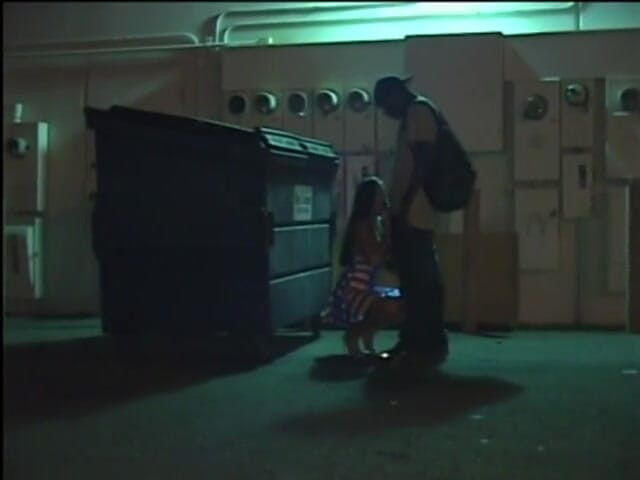 My MILF: Horny cougar sucks a big black dick in the alley